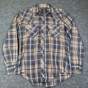 Vintage Wild West Stores Western Plaid Pearl Snap Shirt Men’s Medium